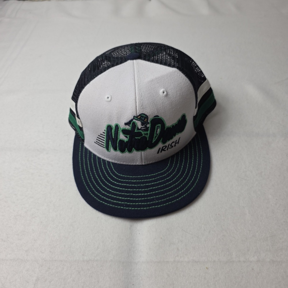 Notre Dame Trucker Hat Striped Top of the World Snapback